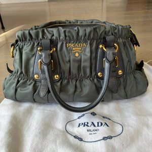 Authenticated Prada Gaufre Convertible Satchel Tessuto Medium - Nylon